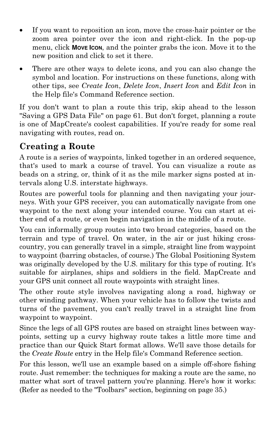 Creating a route | Lowrance electronic 6 User Manual | Page 64 / 108
