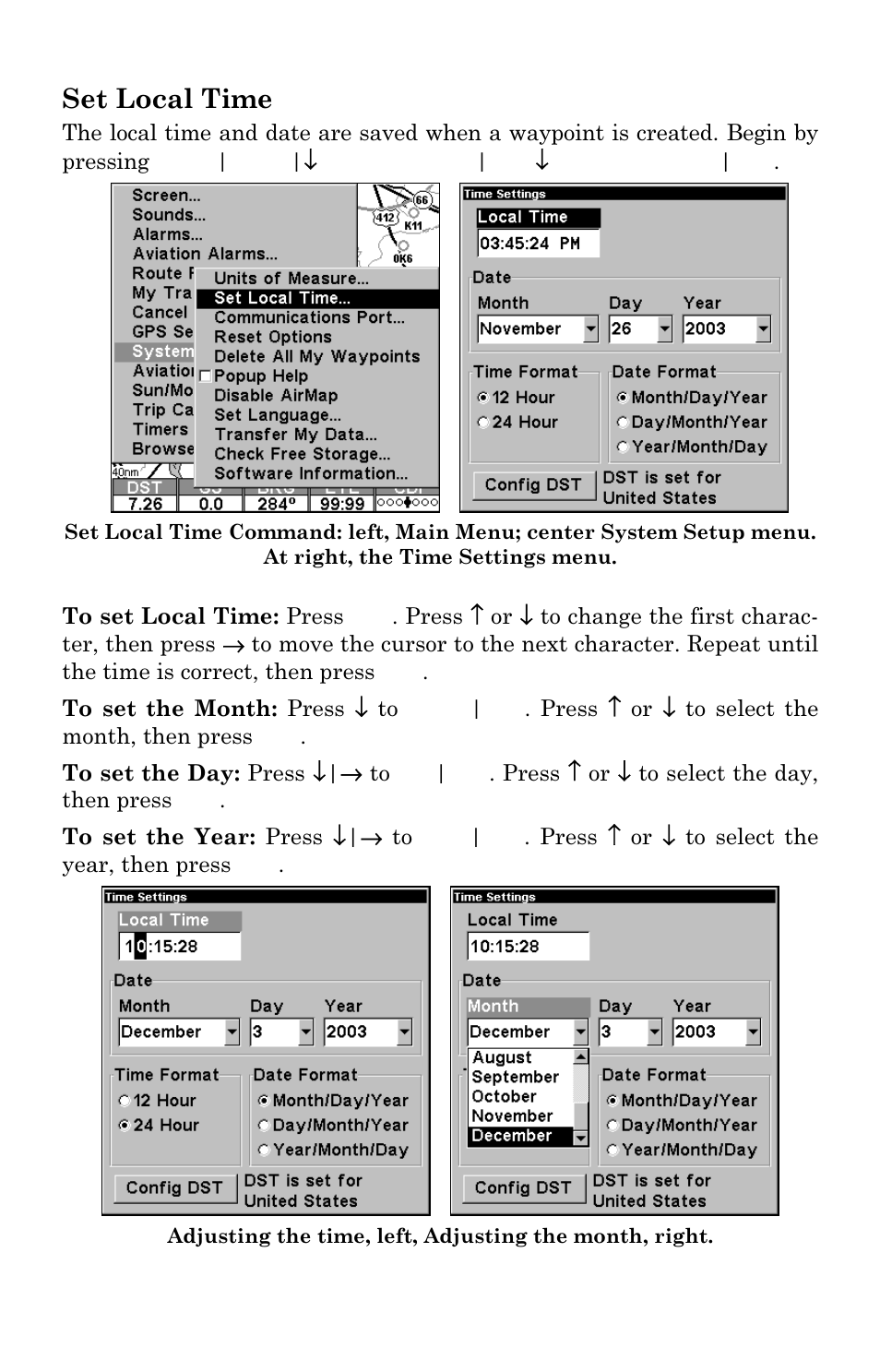 Set local time | Lowrance electronic AirMap 1000 User Manual | Page 106 / 148