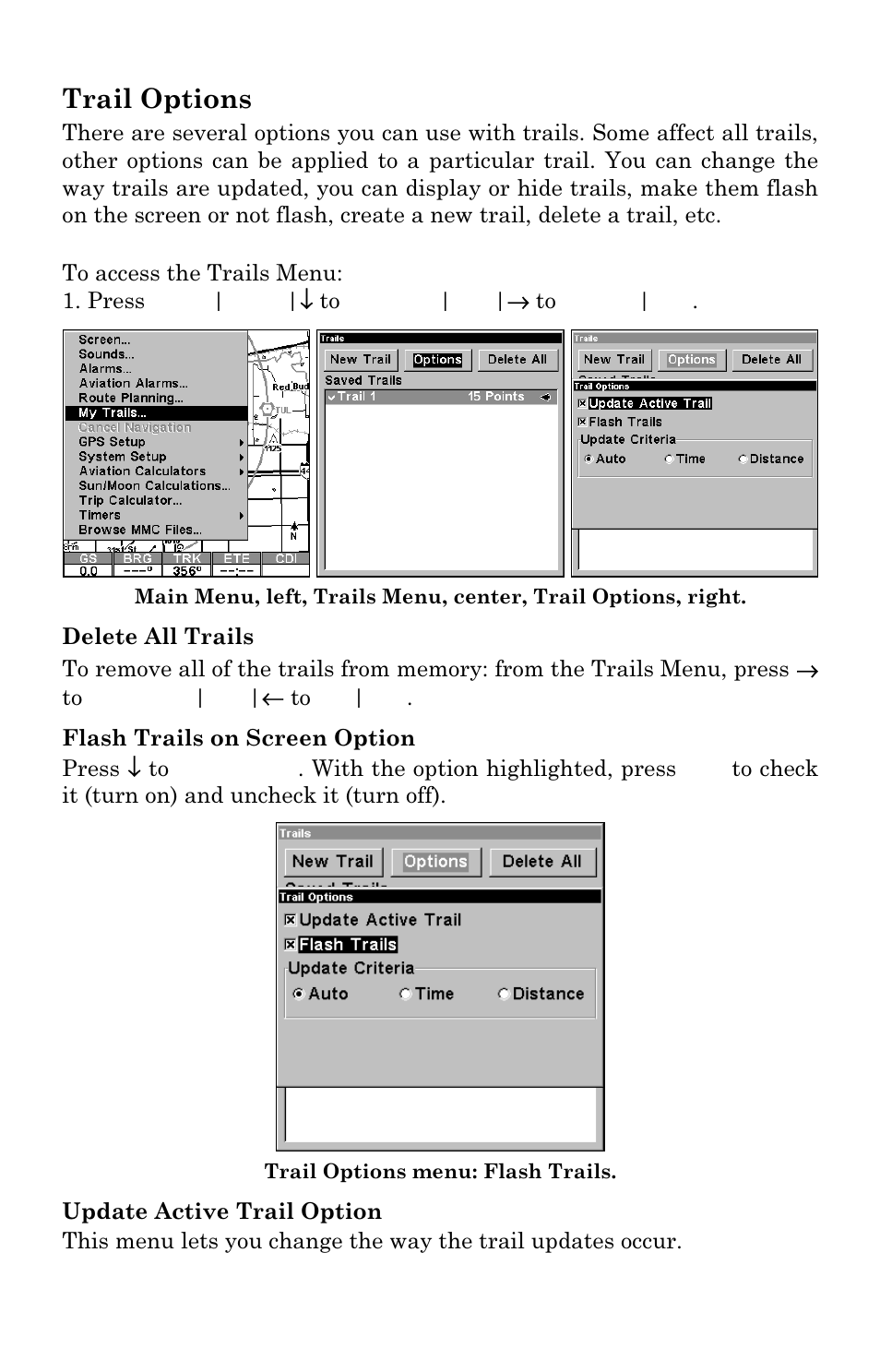 Trail options | Lowrance electronic AirMap 1000 User Manual | Page 109 / 148