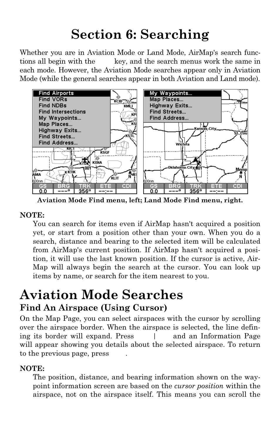 Aviation mode searches | Lowrance electronic AirMap 1000 User Manual | Page 115 / 148