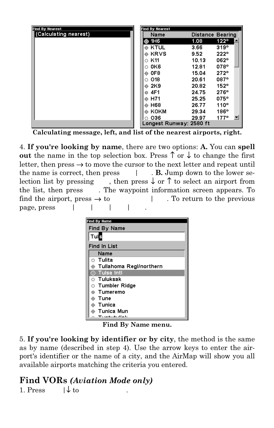 Find vors, Aviation mode only) | Lowrance electronic AirMap 1000 User Manual | Page 117 / 148