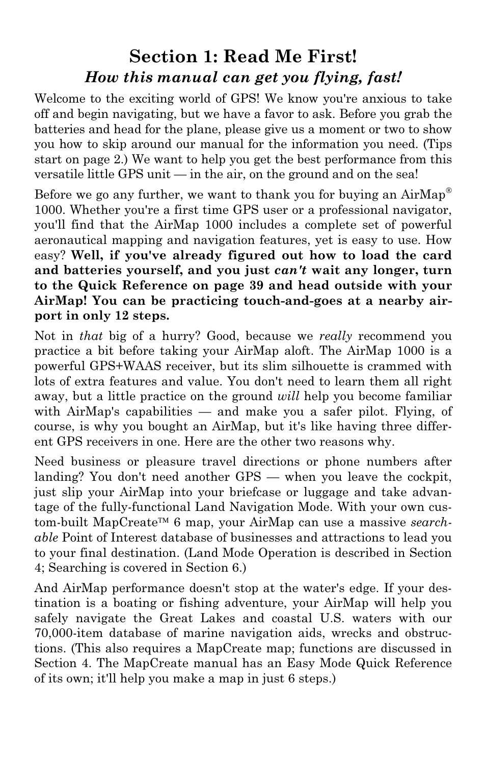 How this manual can get you flying, fast | Lowrance electronic AirMap 1000 User Manual | Page 7 / 148