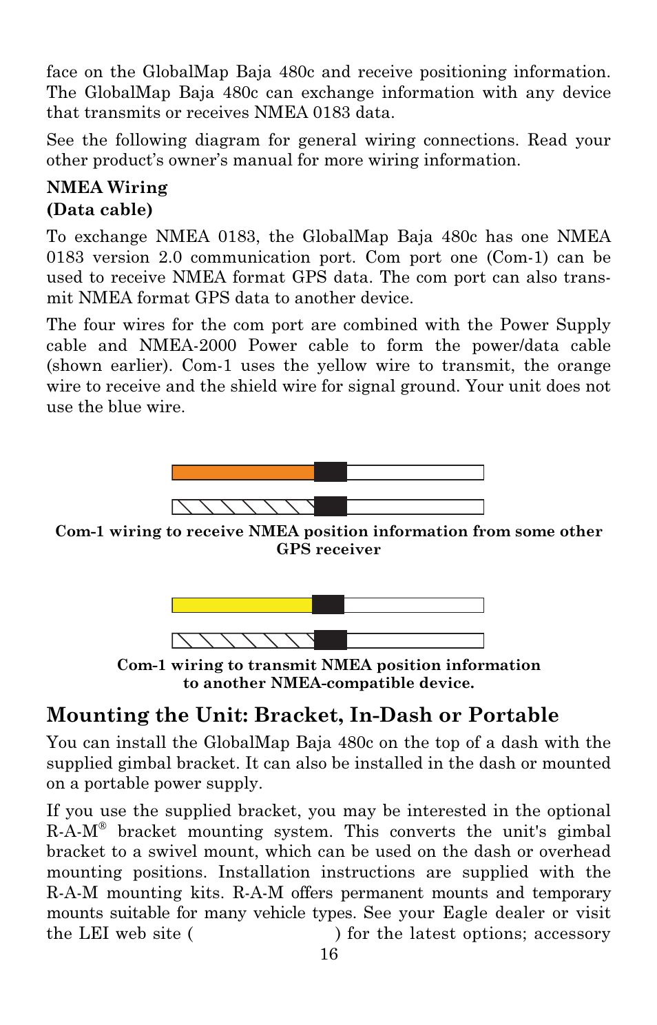 Mounting the unit: bracket, in-dash or portable | Lowrance electronic 480C User Manual | Page 22 / 140