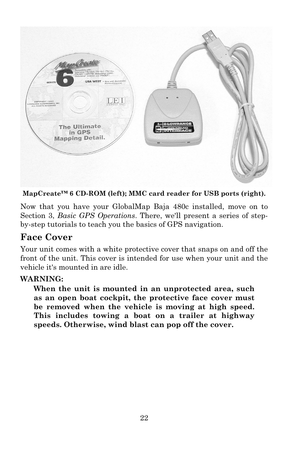 Face cover | Lowrance electronic 480C User Manual | Page 28 / 140