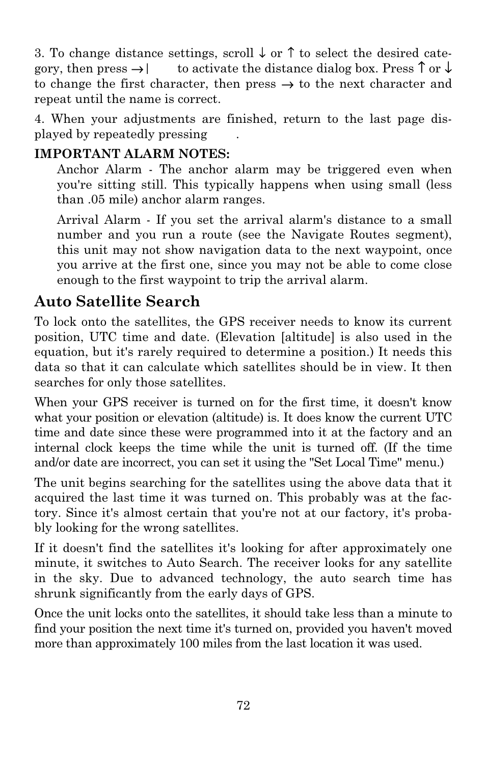 Auto satellite search | Lowrance electronic 480C User Manual | Page 78 / 140