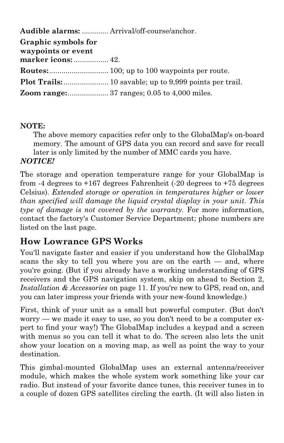 How lowrance gps works | Lowrance electronic Lowrance GlobalMap 5500C User Manual | Page 10 / 136