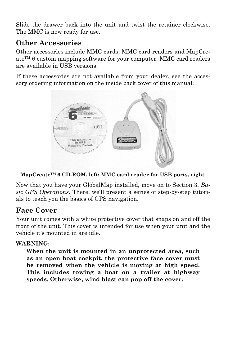 Other accessories, Face cover | Lowrance electronic Lowrance GlobalMap 5500C User Manual | Page 30 / 136
