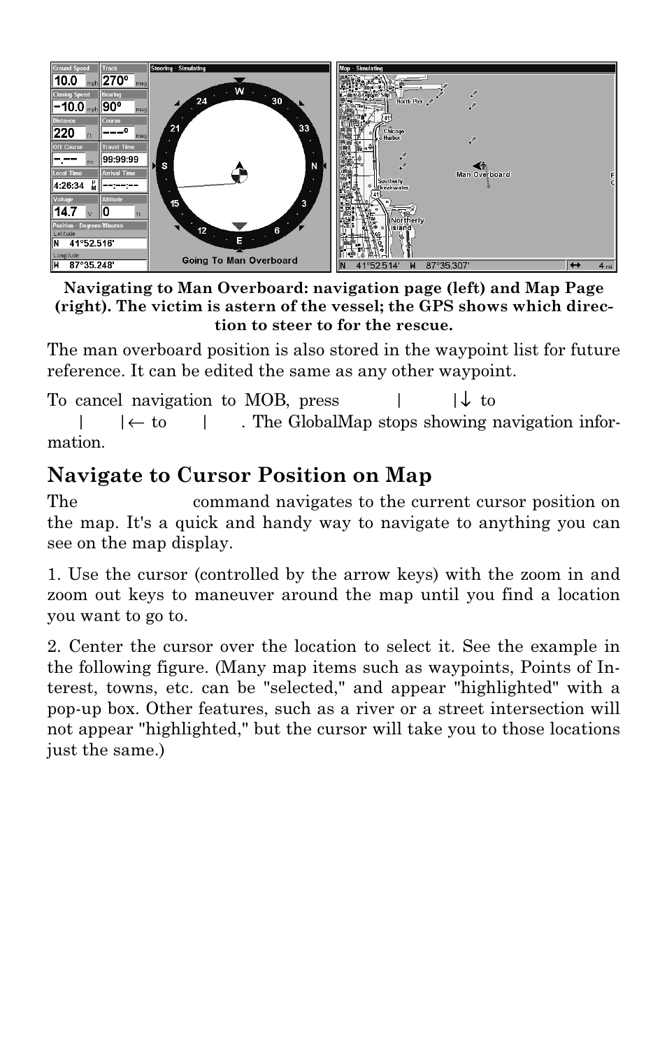 Navigate to cursor position on map | Lowrance electronic Lowrance GlobalMap 5500C User Manual | Page 51 / 136