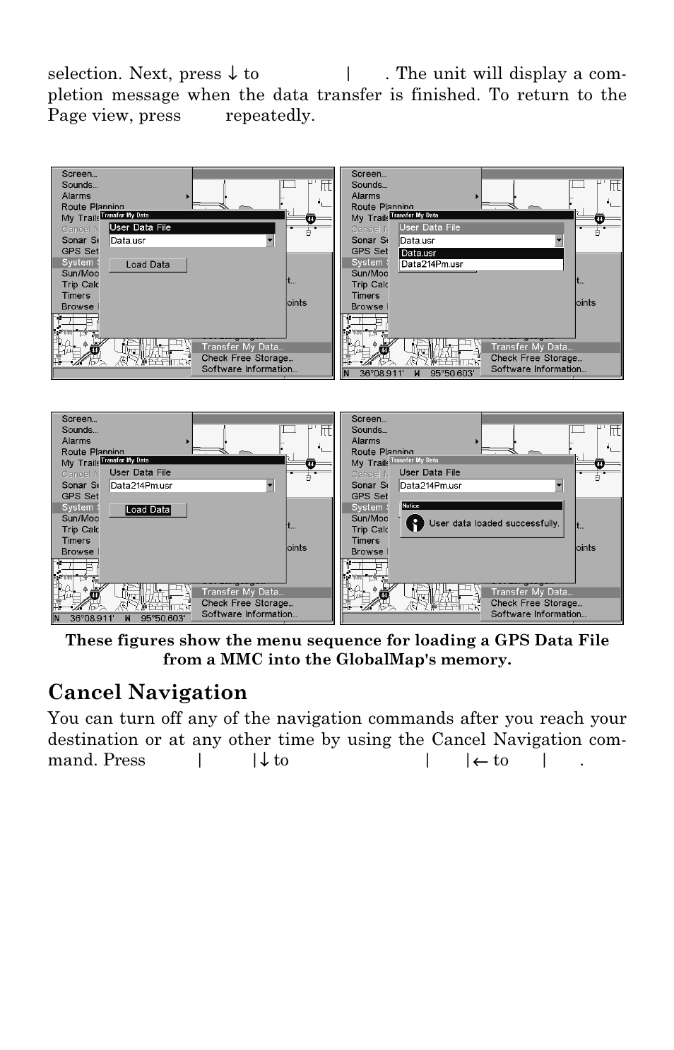 Cancel navigation | Lowrance electronic Lowrance GlobalMap 5500C User Manual | Page 61 / 136