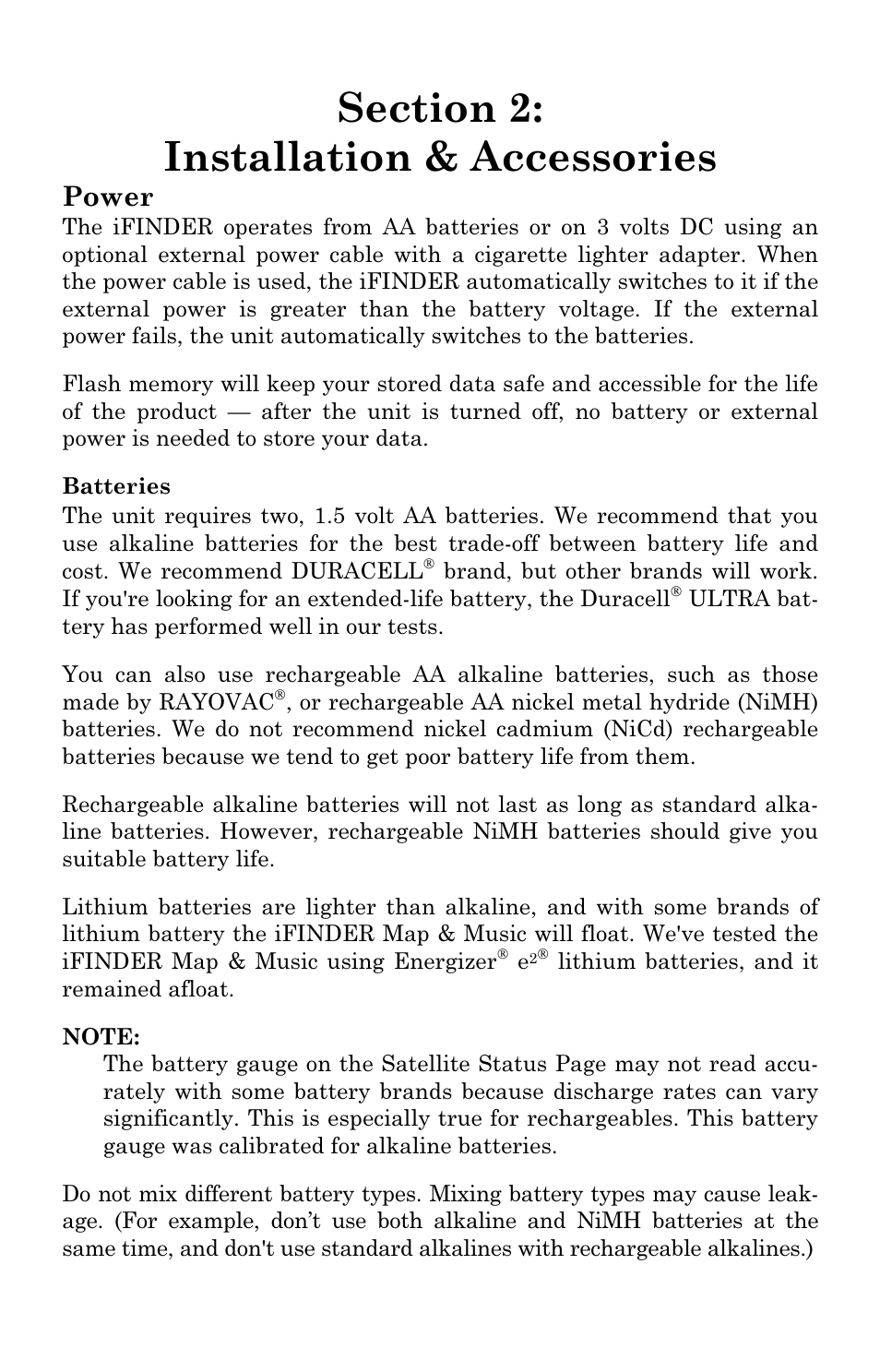 Power | Lowrance electronic iFINDER M-M User Manual | Page 13 / 116