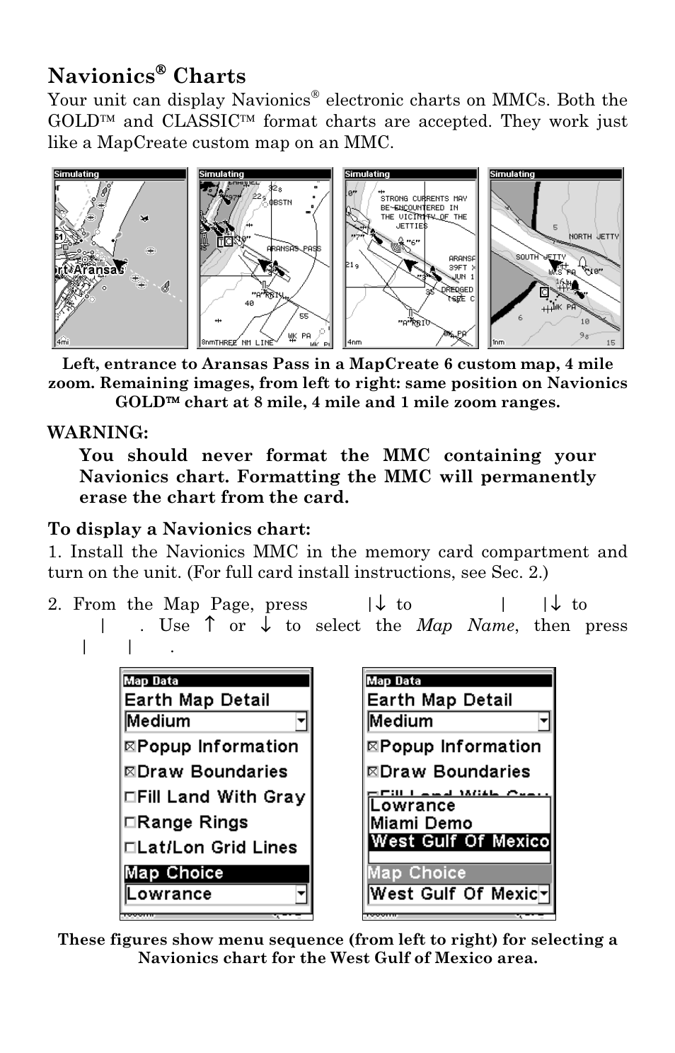 Navionics, Charts | Lowrance electronic iFINDER M-M User Manual | Page 72 / 116