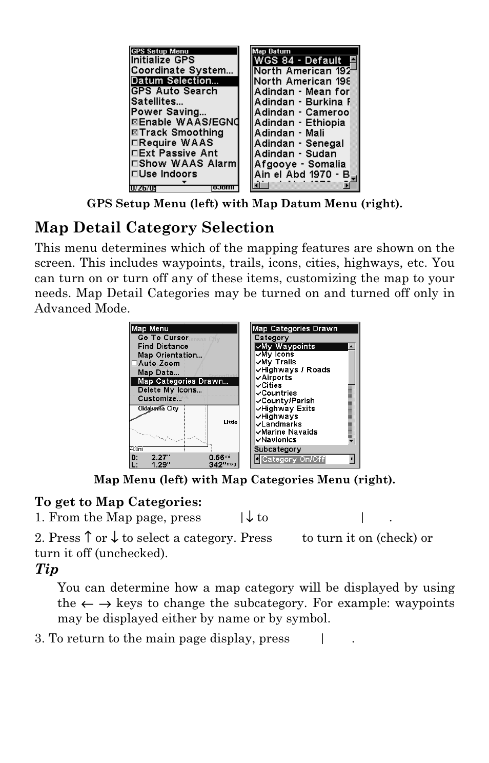 Map detail category selection | Lowrance electronic Lowrance iFINDER Explorer User Manual | Page 93 / 140