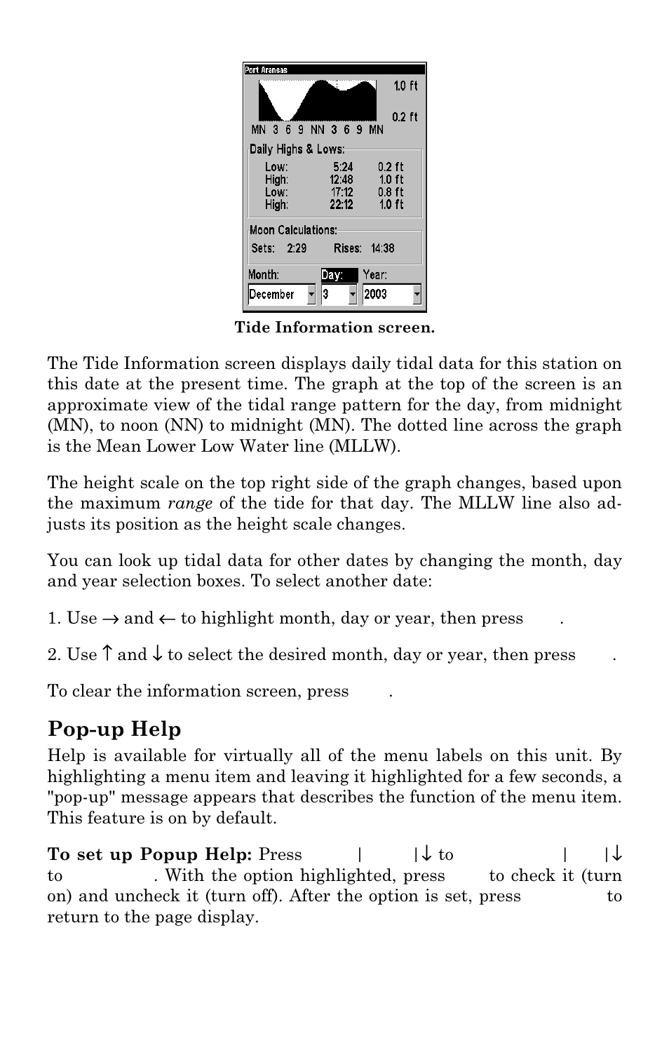 Pop-up help | Lowrance electronic AirMap 2000C User Manual | Page 103 / 148