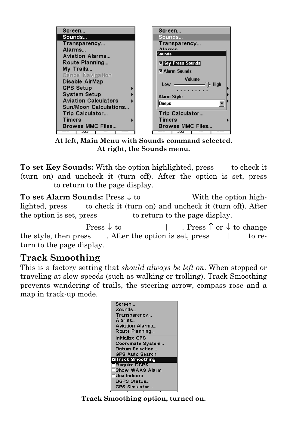 Track smoothing | Lowrance electronic AirMap 2000C User Manual | Page 109 / 148