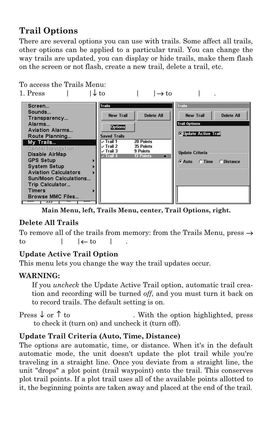 Trail options | Lowrance electronic AirMap 2000C User Manual | Page 110 / 148