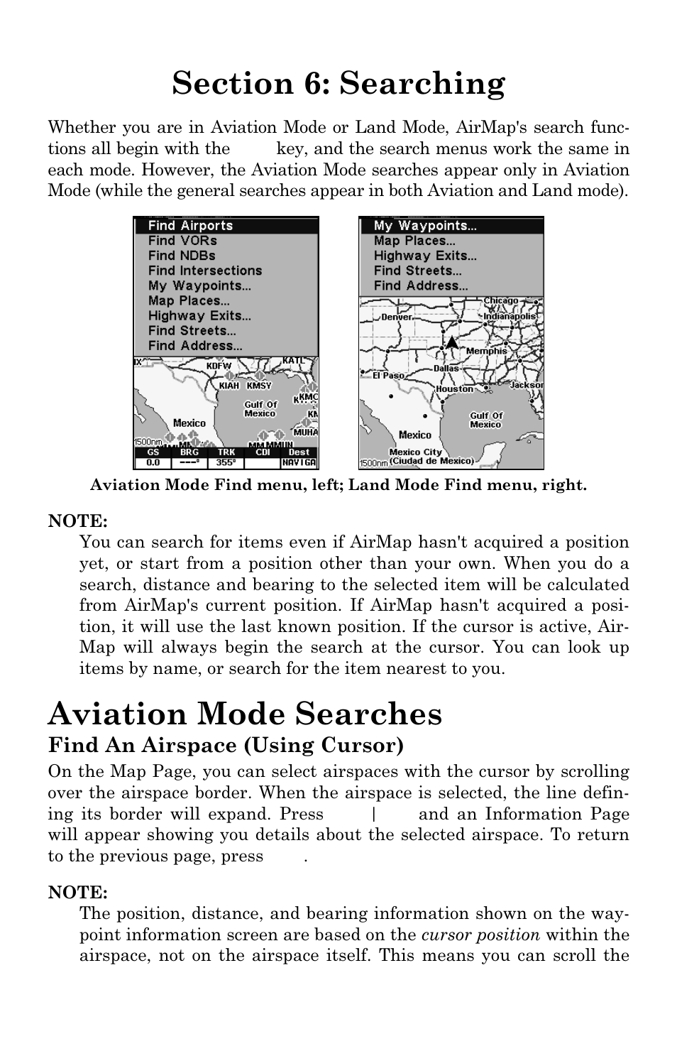 Aviation mode searches | Lowrance electronic AirMap 2000C User Manual | Page 115 / 148