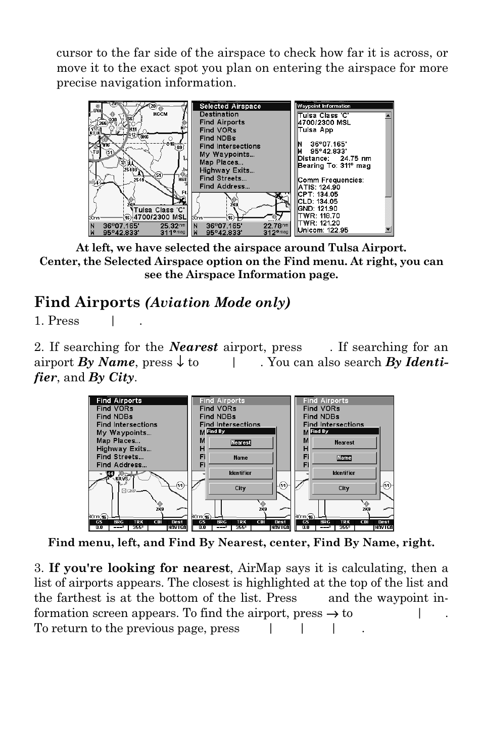 Find airports, Aviation mode only) | Lowrance electronic AirMap 2000C User Manual | Page 116 / 148