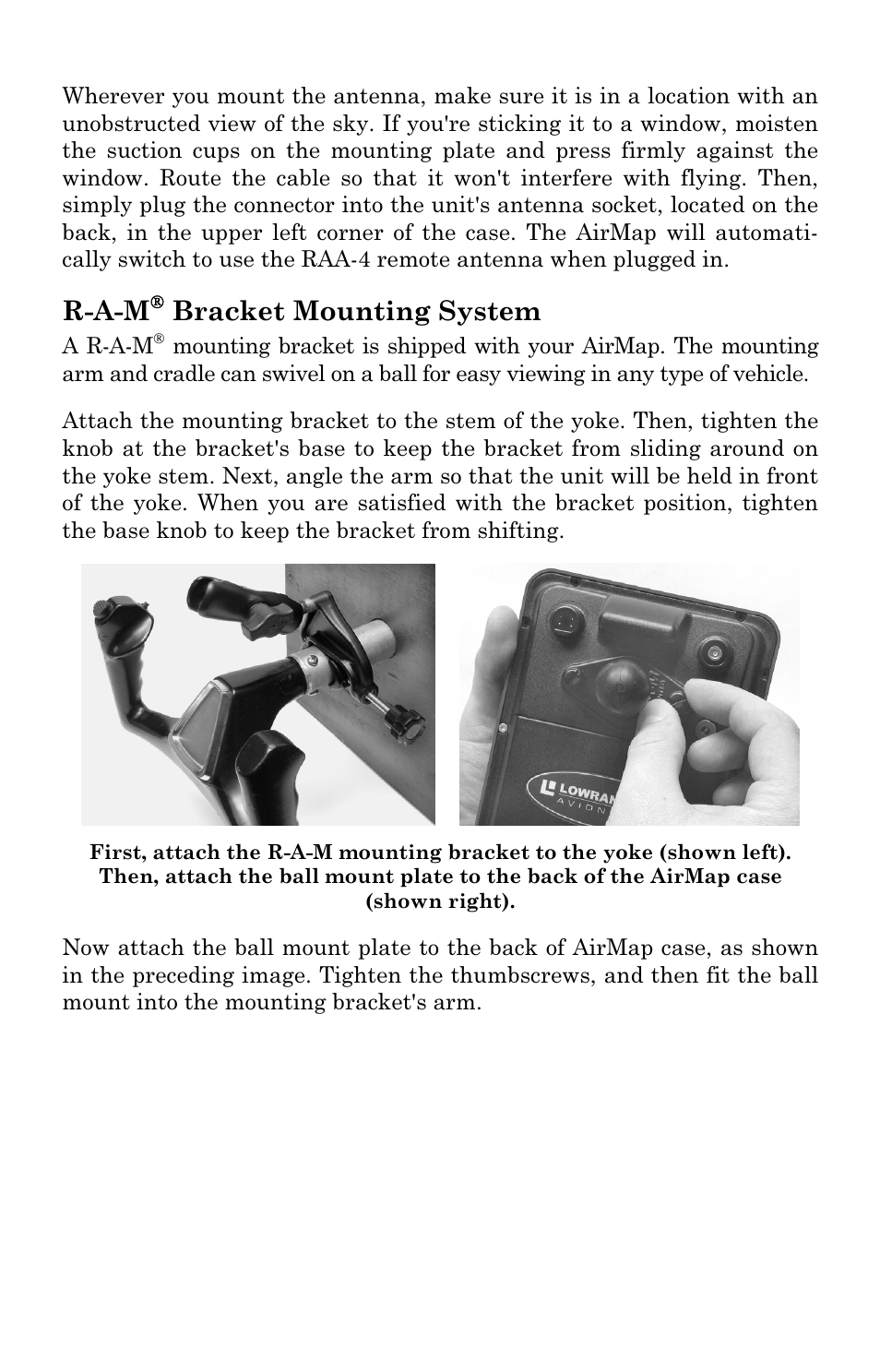 R-a-m, Bracket mounting system | Lowrance electronic AirMap 2000C User Manual | Page 22 / 148