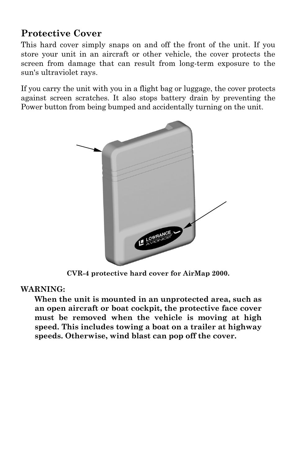 Protective cover | Lowrance electronic AirMap 2000C User Manual | Page 24 / 148