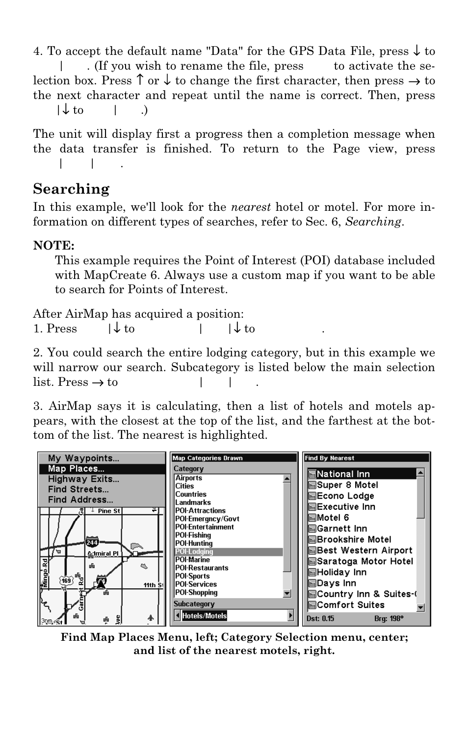 Searching | Lowrance electronic AirMap 2000C User Manual | Page 78 / 148