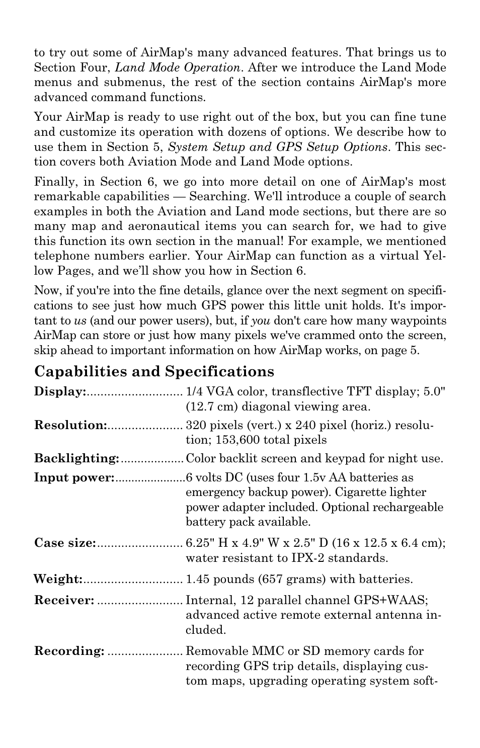 Capabilities and specifications | Lowrance electronic AirMap 2000C User Manual | Page 9 / 148