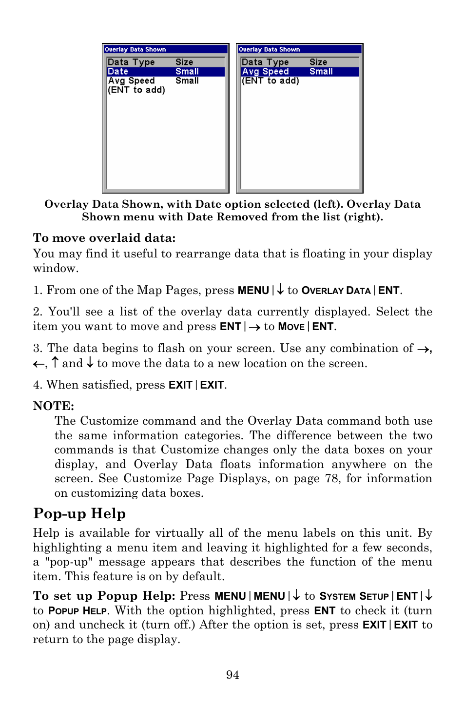 Pop-up help | Lowrance electronic 5150C User Manual | Page 100 / 140