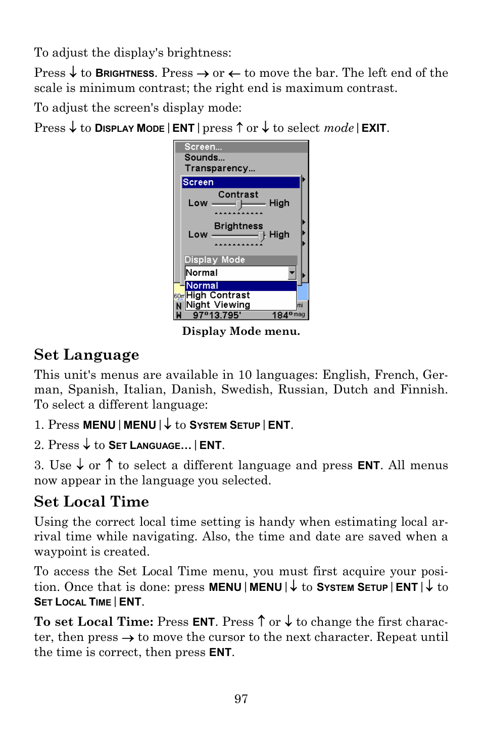 Set language, Set local time | Lowrance electronic 5150C User Manual | Page 103 / 140