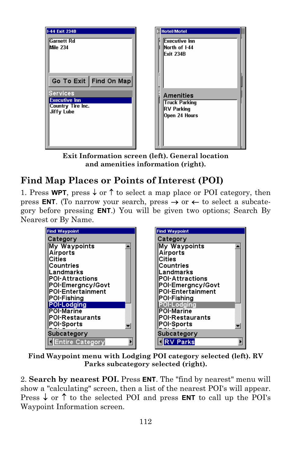 Find map places or points of interest (poi) | Lowrance electronic 5150C User Manual | Page 118 / 140