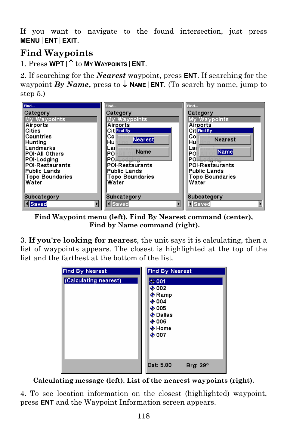 Find waypoints | Lowrance electronic 5150C User Manual | Page 124 / 140