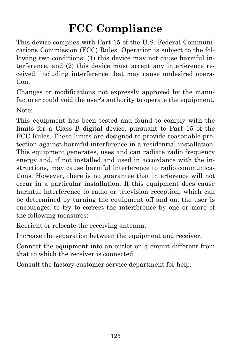 Fcc compliance | Lowrance electronic 5150C User Manual | Page 131 / 140