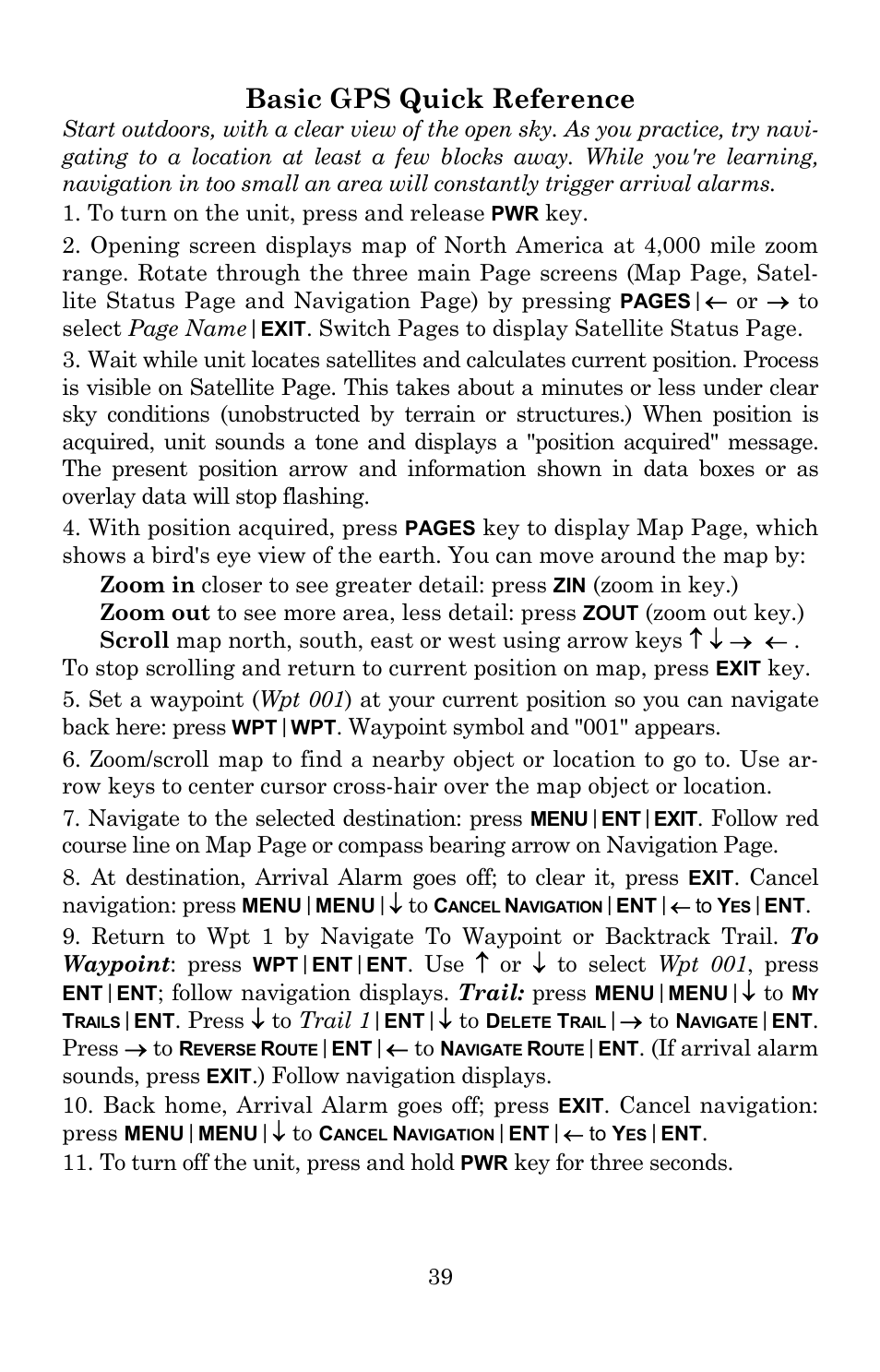 Basic gps quick reference | Lowrance electronic 5150C User Manual | Page 45 / 140