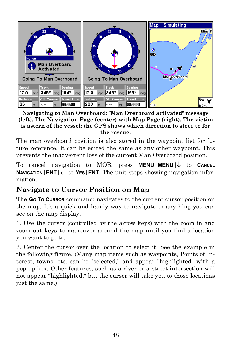 Navigate to cursor position on map | Lowrance electronic 5150C User Manual | Page 54 / 140