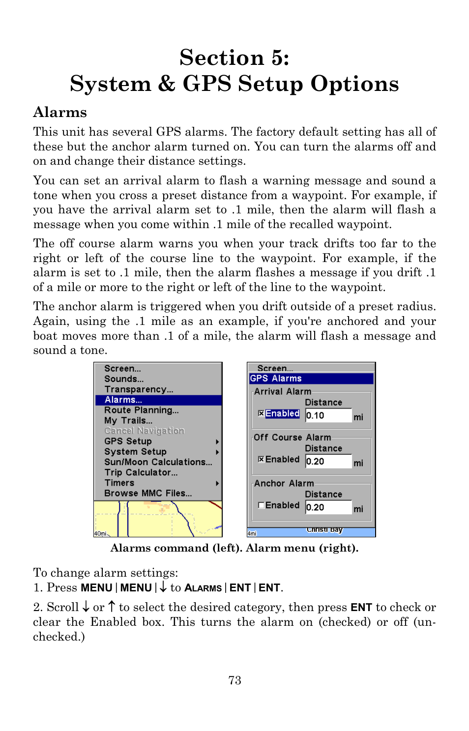 Alarms | Lowrance electronic 5150C User Manual | Page 79 / 140