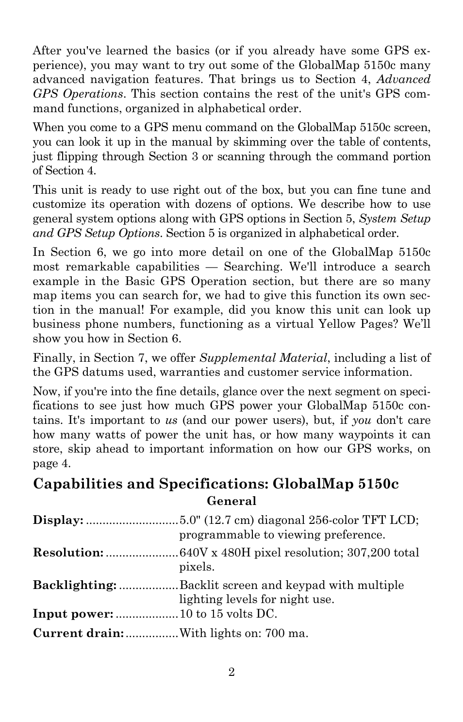 Capabilities and specifications: globalmap 5150c | Lowrance electronic 5150C User Manual | Page 8 / 140