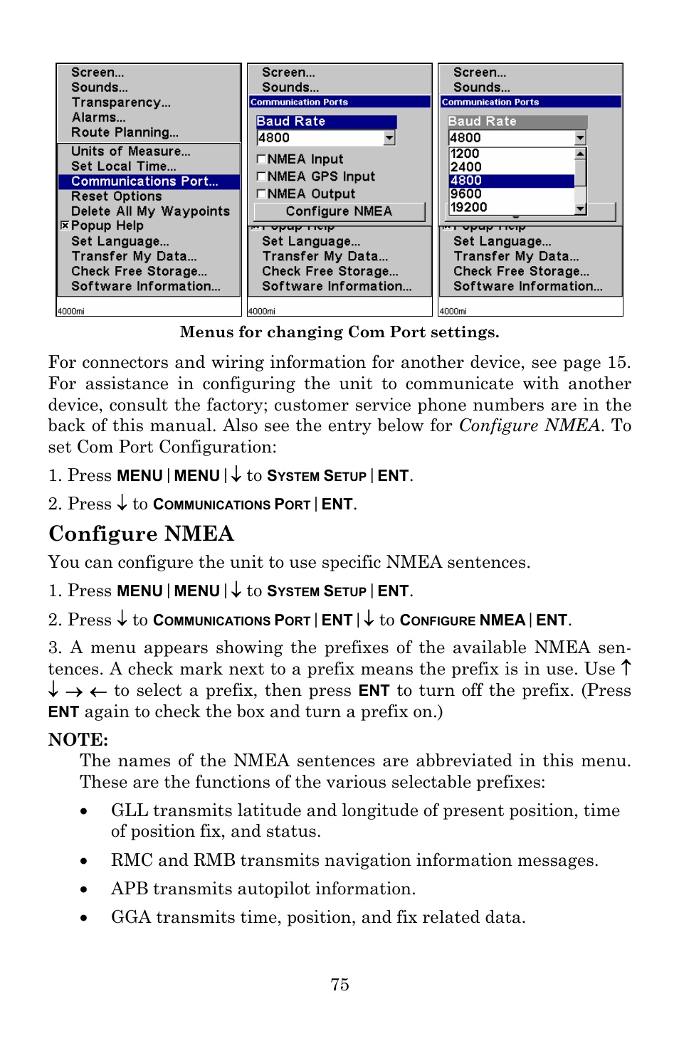 Configure nmea | Lowrance electronic 5150C User Manual | Page 81 / 140