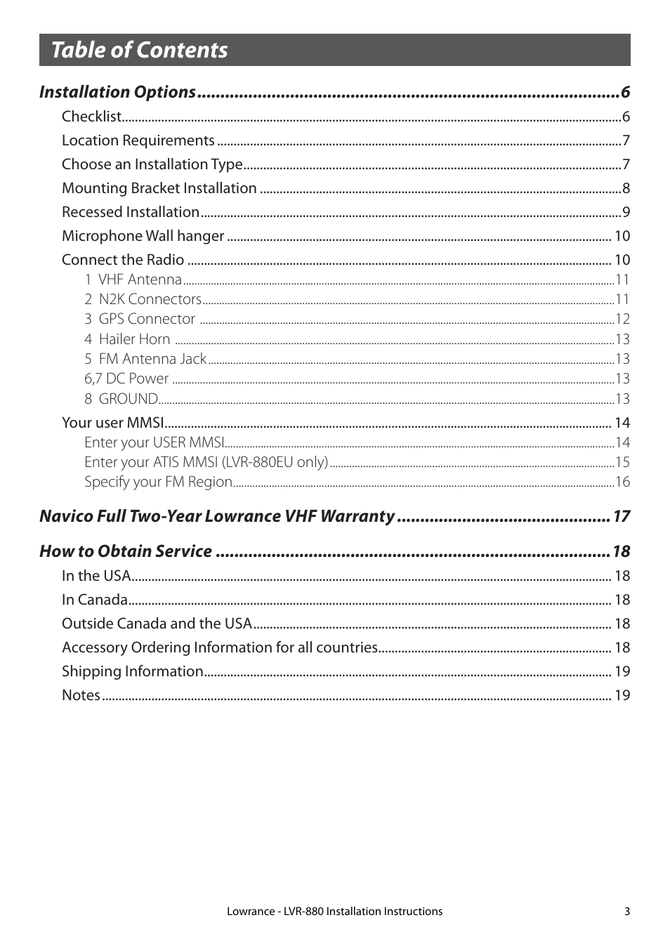 Lowrance electronic LVR-880 EU User Manual | Page 3 / 20