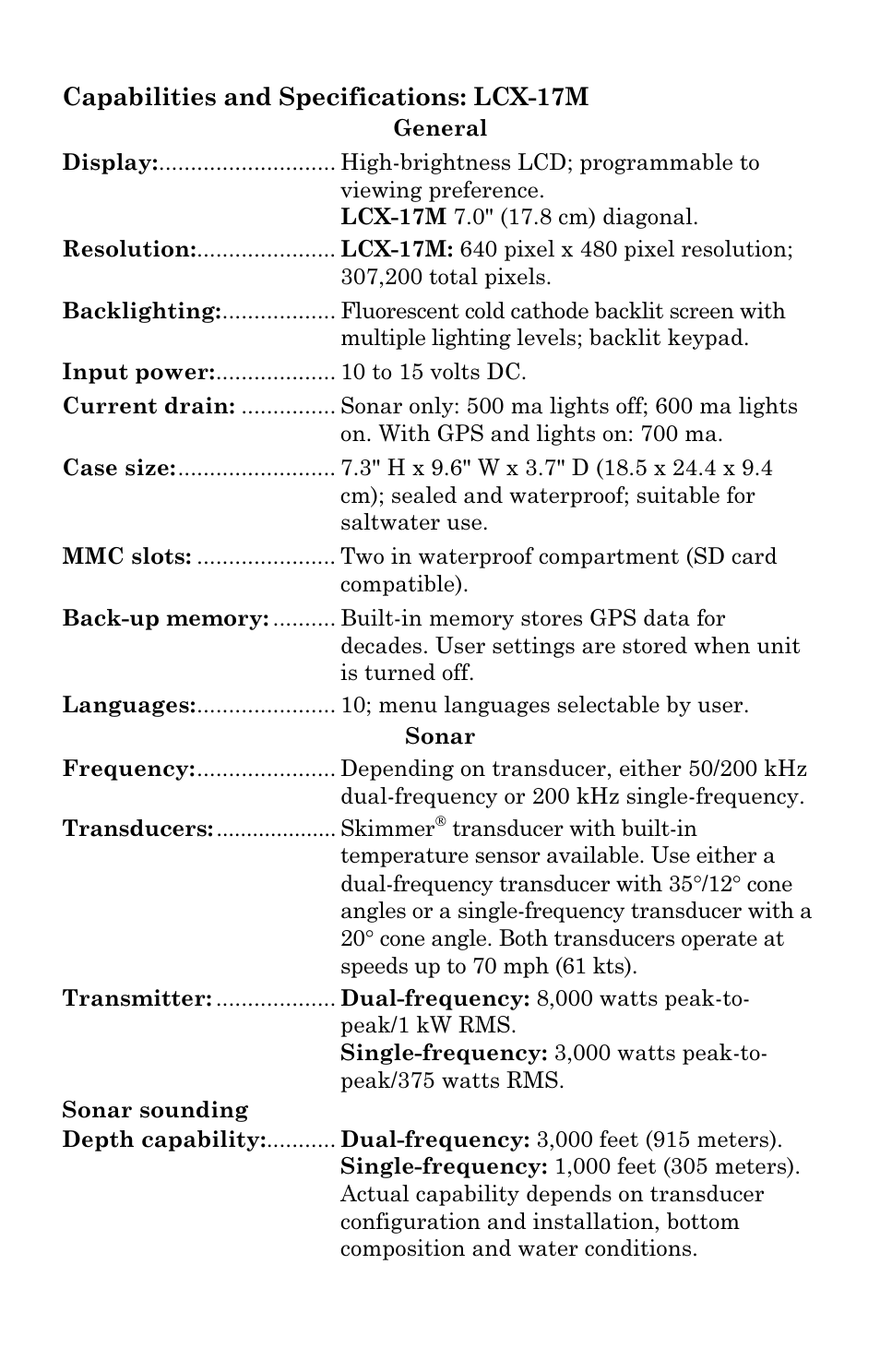 Lowrance electronic LCX-17M User Manual | Page 11 / 204