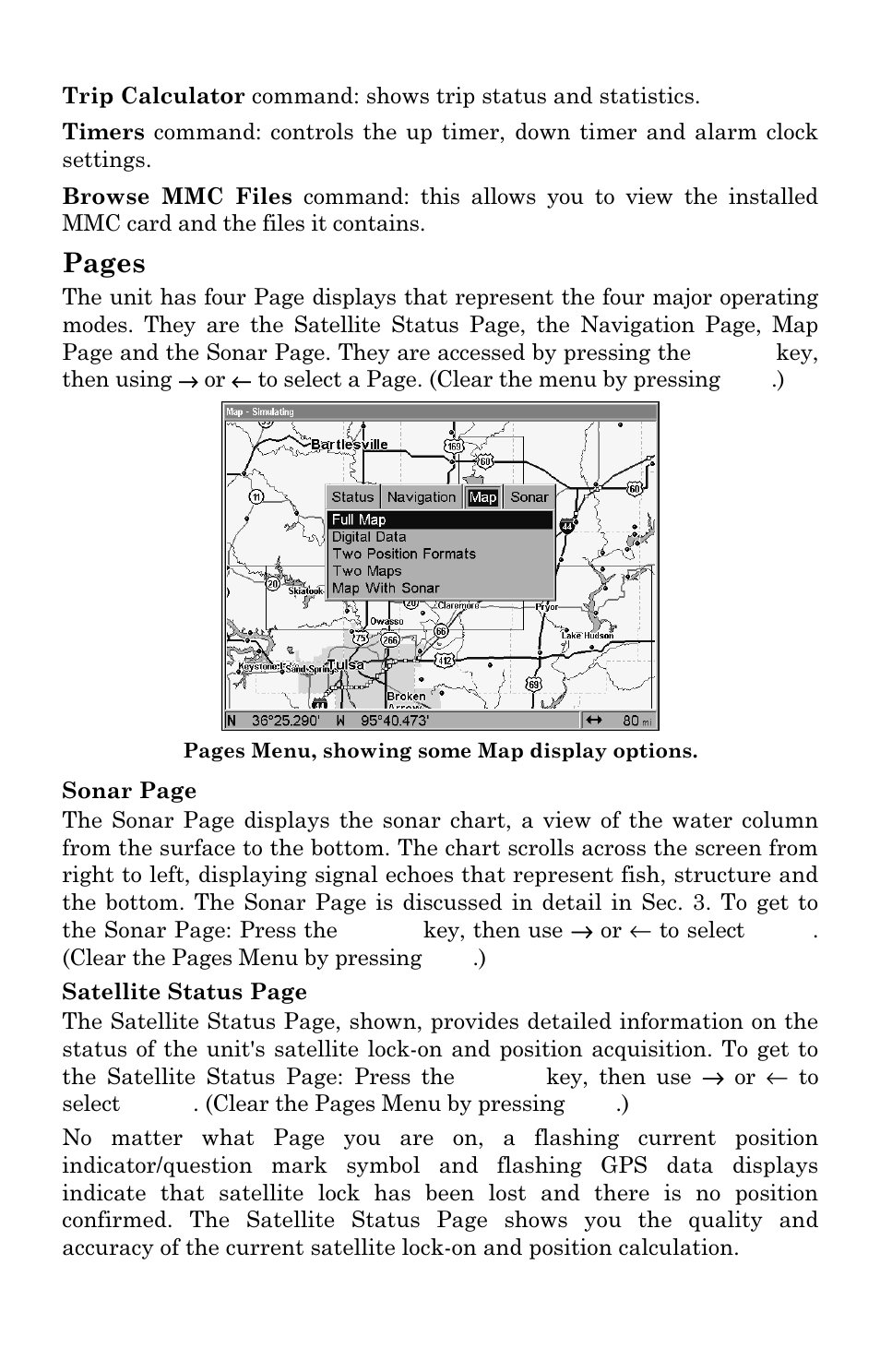 Pages | Lowrance electronic LCX-17M User Manual | Page 110 / 204