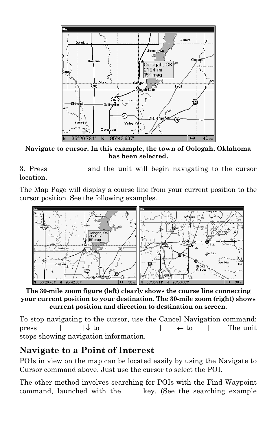 Navigate to a point of interest | Lowrance electronic LCX-17M User Manual | Page 128 / 204