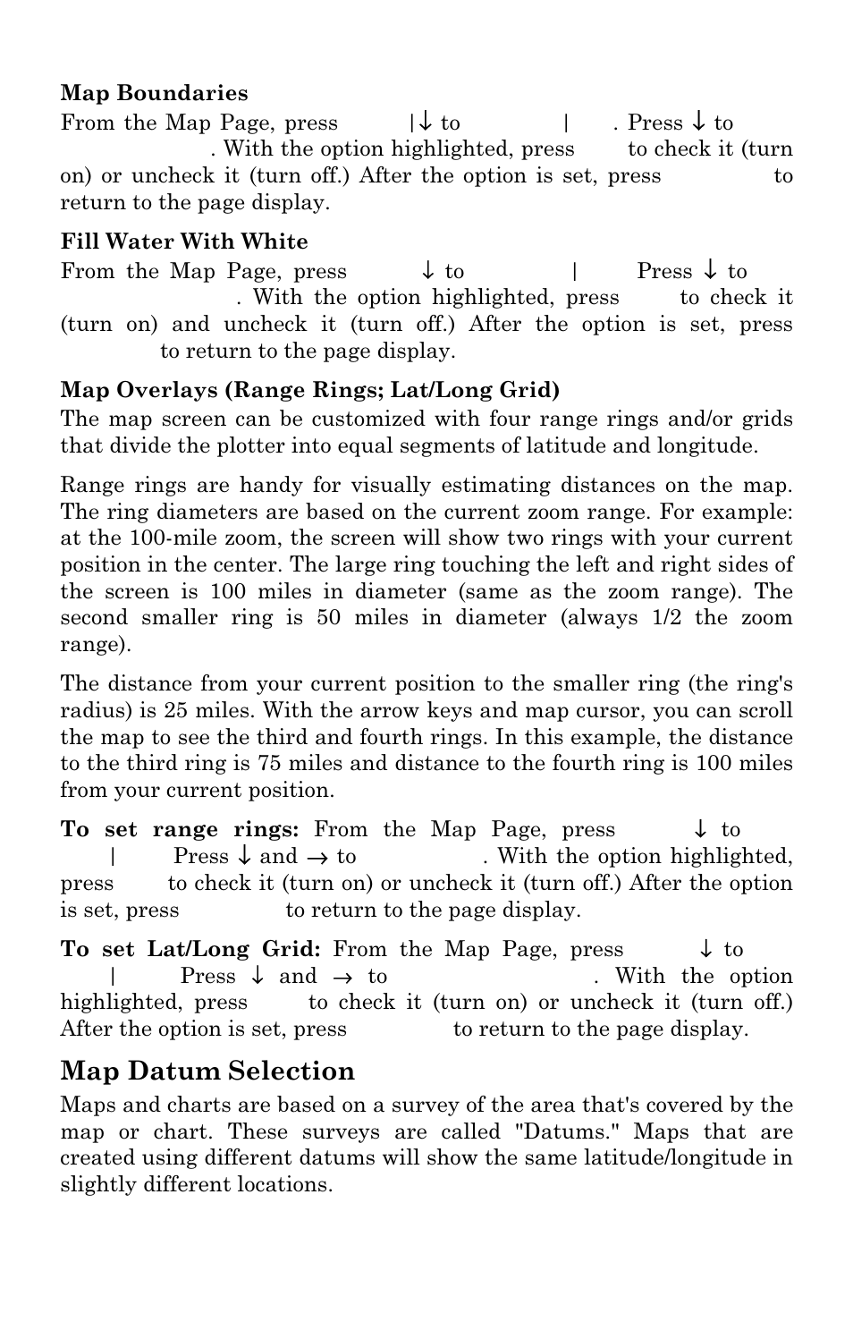 Map datum selection | Lowrance electronic LCX-17M User Manual | Page 159 / 204