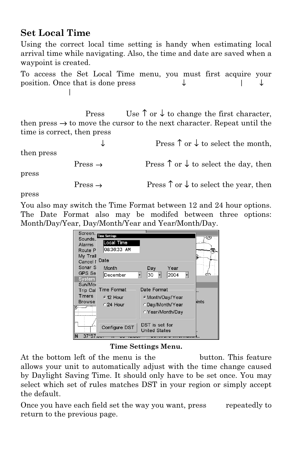 Set local time | Lowrance electronic LCX-17M User Manual | Page 170 / 204