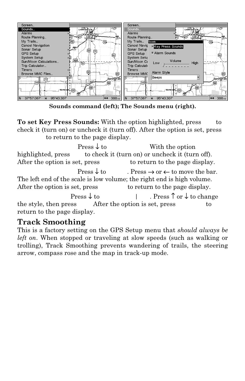 Track smoothing | Lowrance electronic LCX-17M User Manual | Page 172 / 204