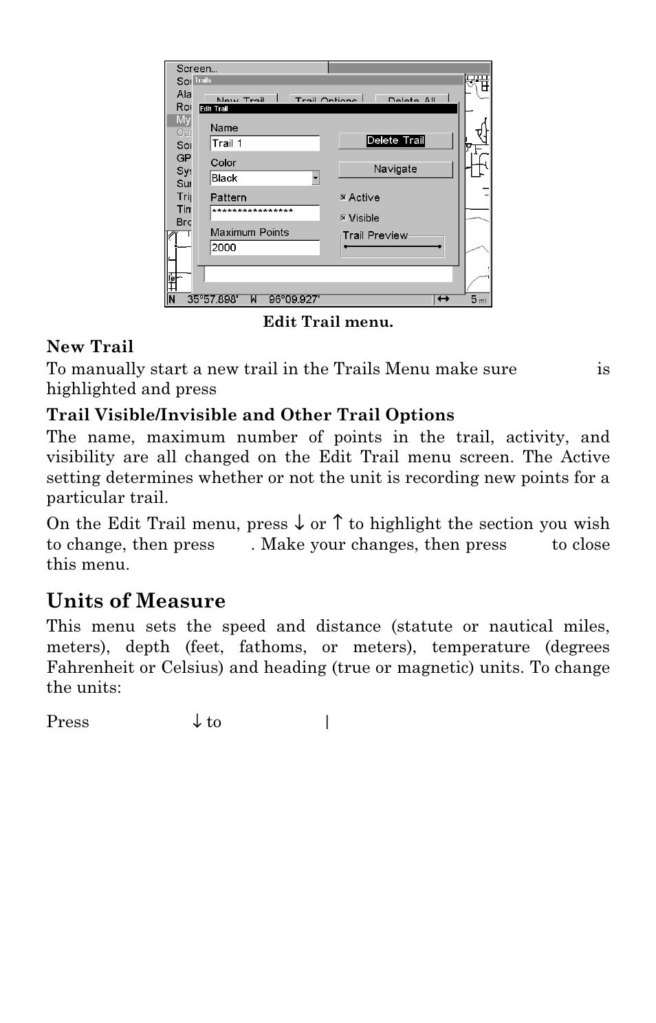 Units of measure | Lowrance electronic LCX-17M User Manual | Page 175 / 204