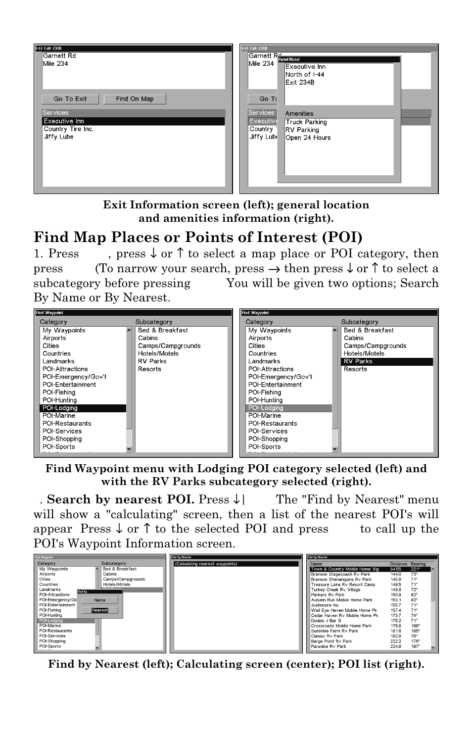 Find map places or points of interest (poi) | Lowrance electronic LCX-17M User Manual | Page 183 / 204