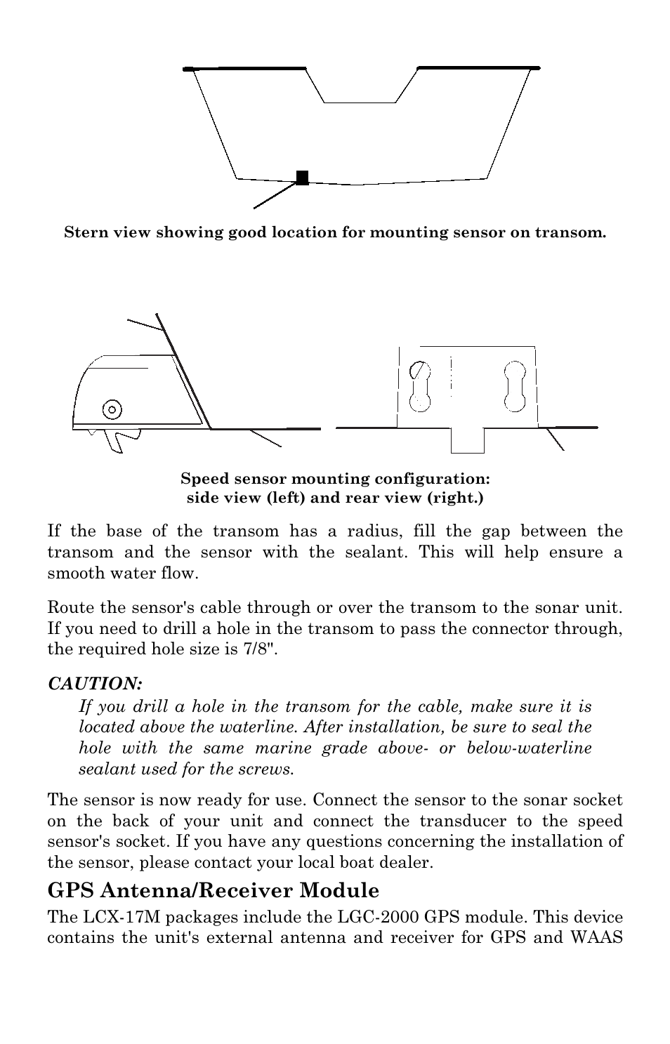 Gps antenna/receiver module | Lowrance electronic LCX-17M User Manual | Page 38 / 204