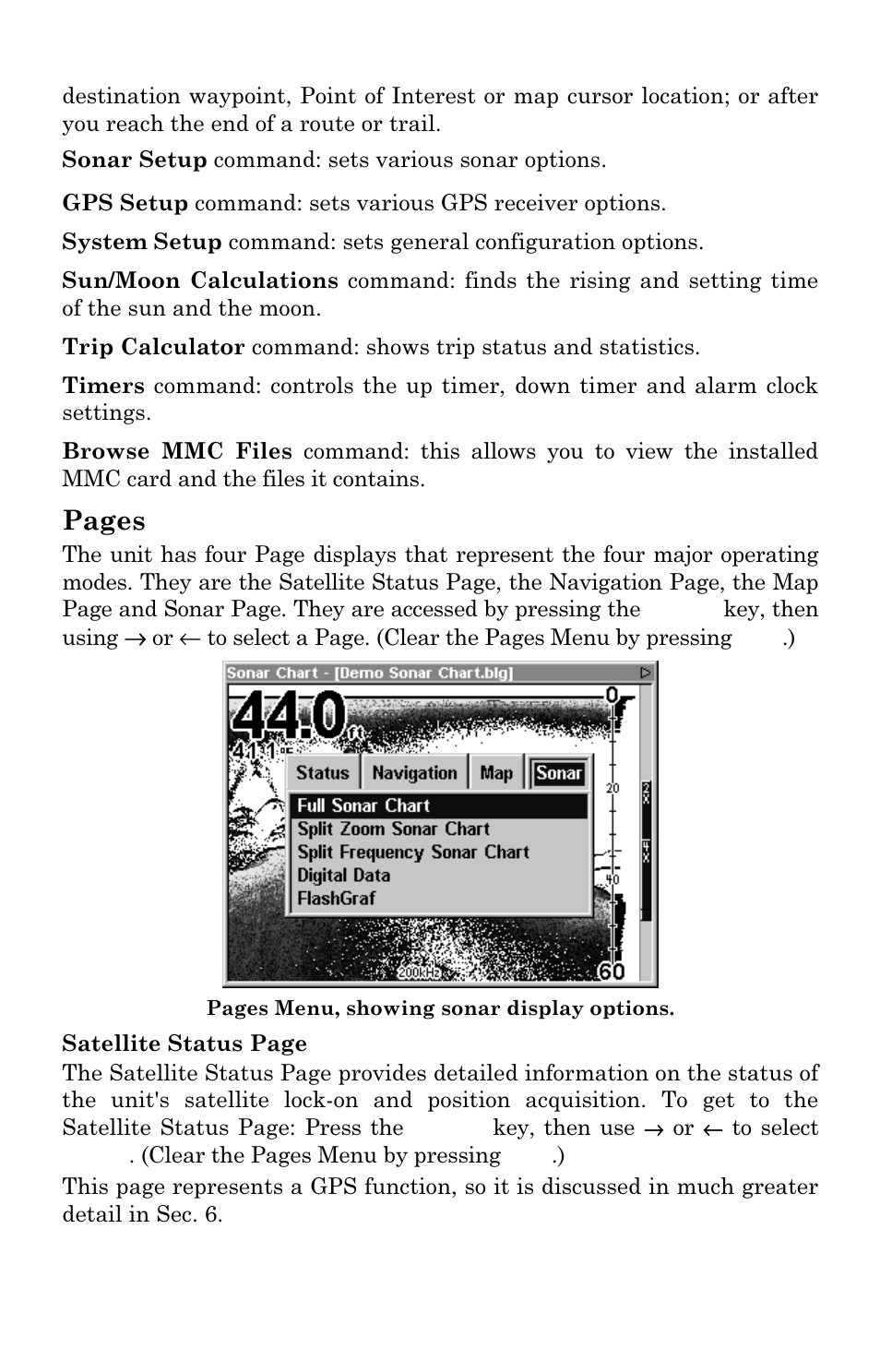 Pages | Lowrance electronic LCX-17M User Manual | Page 58 / 204