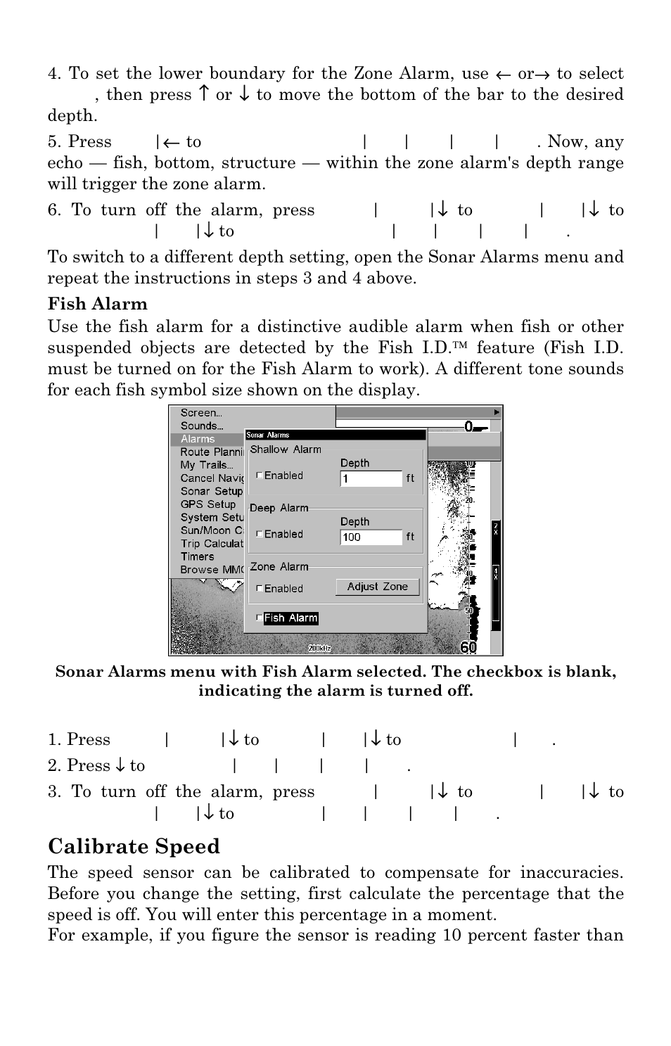 Calibrate speed | Lowrance electronic LCX-17M User Manual | Page 72 / 204