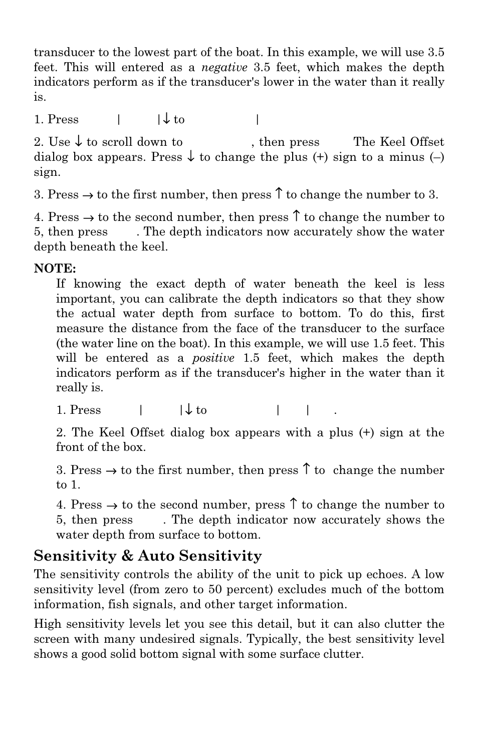 Sensitivity & auto sensitivity | Lowrance electronic LCX-17M User Manual | Page 89 / 204