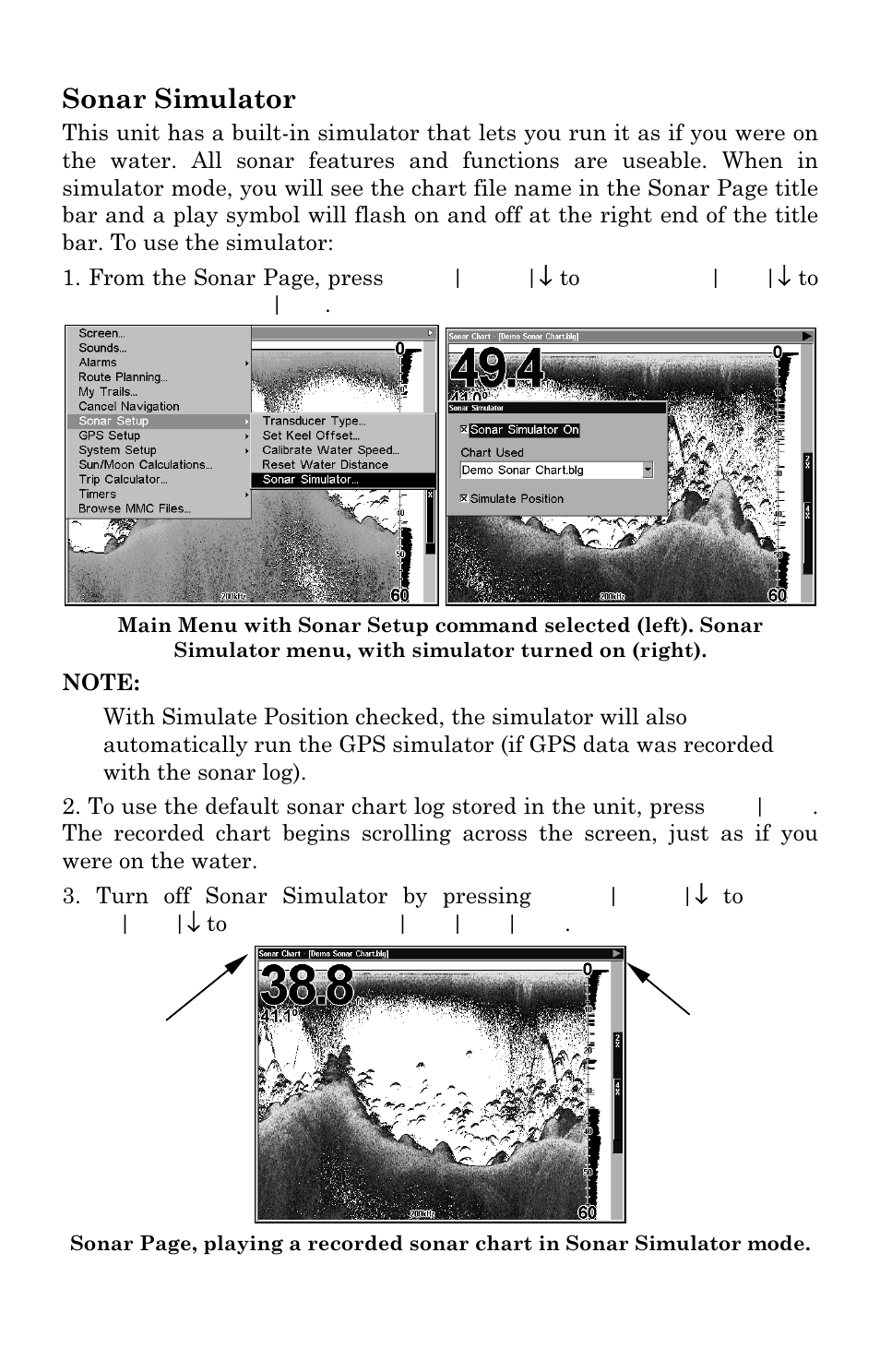 Sonar simulator | Lowrance electronic LCX-17M User Manual | Page 97 / 204