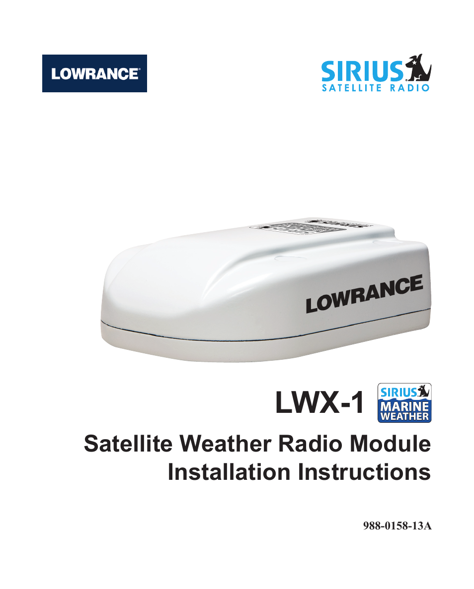 Lowrance electronic Satellite Weather Radio Module LWX-1 User Manual | 16 pages